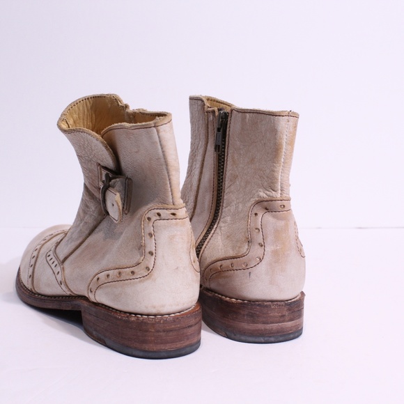 Bed Stu Cream Ankle Boots - Picture 6 of 8